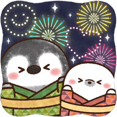 飛び出すふんわりペンちゃん★花火大会