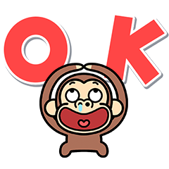 イラッと飛び出すお猿さん★デカ文字
